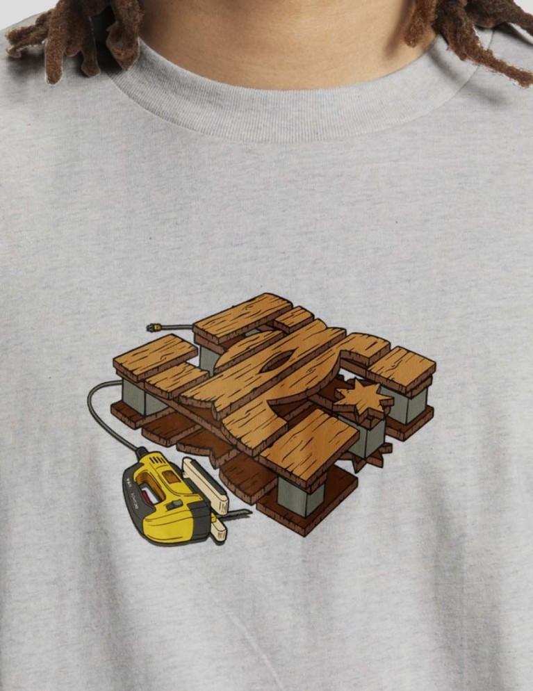 T-shirt DC handmade tee snow heather